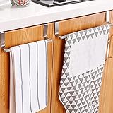 HENGBIRD Türhandtuchhalter Küche, Geschirrtuchhalter Edelstahl Handtuchstange, Handtuchhalter Ohne Bohren, Handtuchhalter für Schranktür Geeignet für Küche Bad