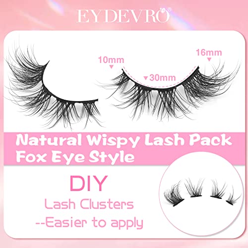 False Eyelashes Natural Fox Eye Lashes Fluffy Wispy Mink Lashes Cat Eye Fake Eyelashes Comfortable Reusable 10 Pairs Lash Pack By Eydevro #TOP1