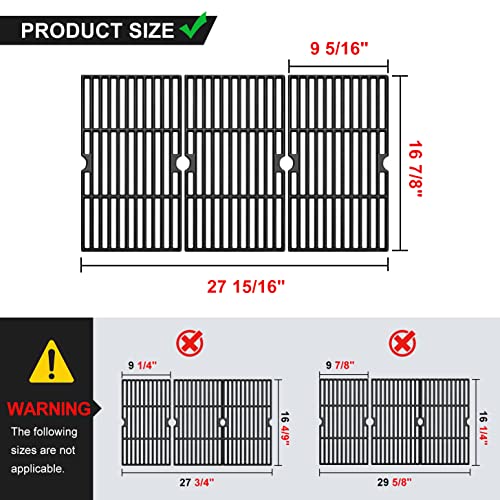 Ggc 16 7/8" Grill Grates Replacement For Charbroil 463420508, 463420509, 463420511, 463436213, 463436214, 463440109, 463441312, Master Chef, Thermos And Backyard, 3 Pcs 16 7/8 X 9 5/16 Cooking Grids #TOP1