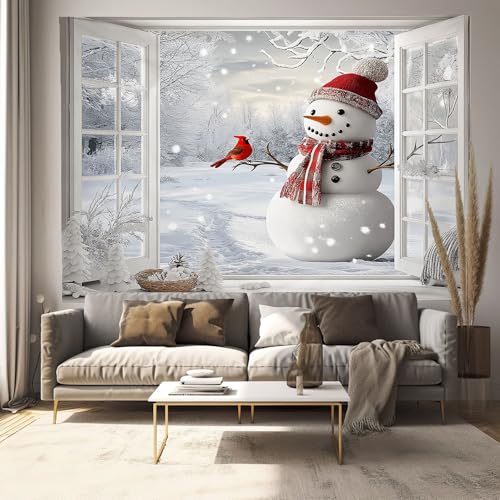 Tapisserie murale Noël tissu gris blanc pour décorer un dortoir