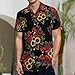 Cardinal Bird Sunflower Floral Men's Short Sleeved Shirt Hawaiian Shirt Button Down Tops Beach T Shirts with Pocket S