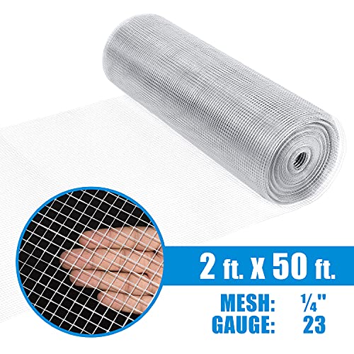 Fencer Wire 23 Gauge Galvanized Hardware Cloth With Mesh Size 1/4" X 1/4" (2 Ft. X 50 Ft.) #TOP3