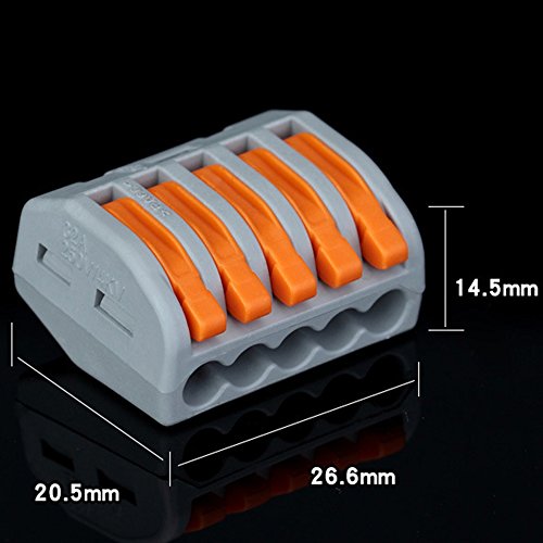 KKmoon 60pcs Cabo Conector Fio Conectores de caixa compacta de junção universal Terminais rápidos co