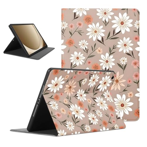 Étui en cuir synthétique pour Samsung Galaxy Tab A9 Plus 11 pouces avec motif floral vintage