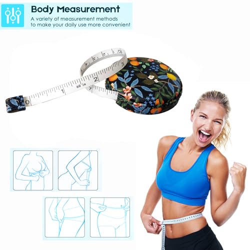 Image of Tape Measure Measuring Tape for Body Tailor Cloth Fabric Sewing Knitting Craft Weight Loss Measurements Retractable 60-inch 1.5 Meter Push Button Dual Sided Tape Measure