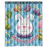 KXMDXA Custom Easter Eggs Happy Easter Rabbit Bathroom Curtain Shower Curtain 60 x 72 inch