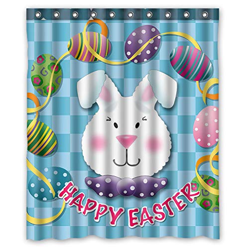 Kxmdxa Custom Easter Eggs Happy Easter Rabbit Bathroom Curtain Shower Curtain 60 X 72 Inch #TOP10