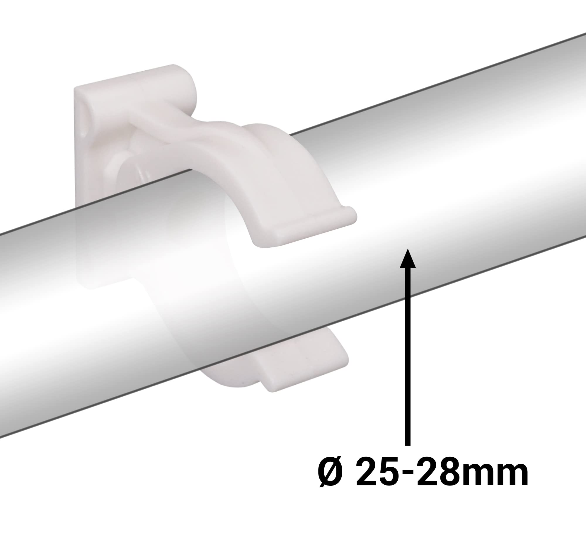 SKIR'CO (20 pcs) Pipe Clips, Plastic Clamps for 25-28 mm Pipes, U Type Pipe Clamp, Hose Hangers, Tubing White Clips - Image 3