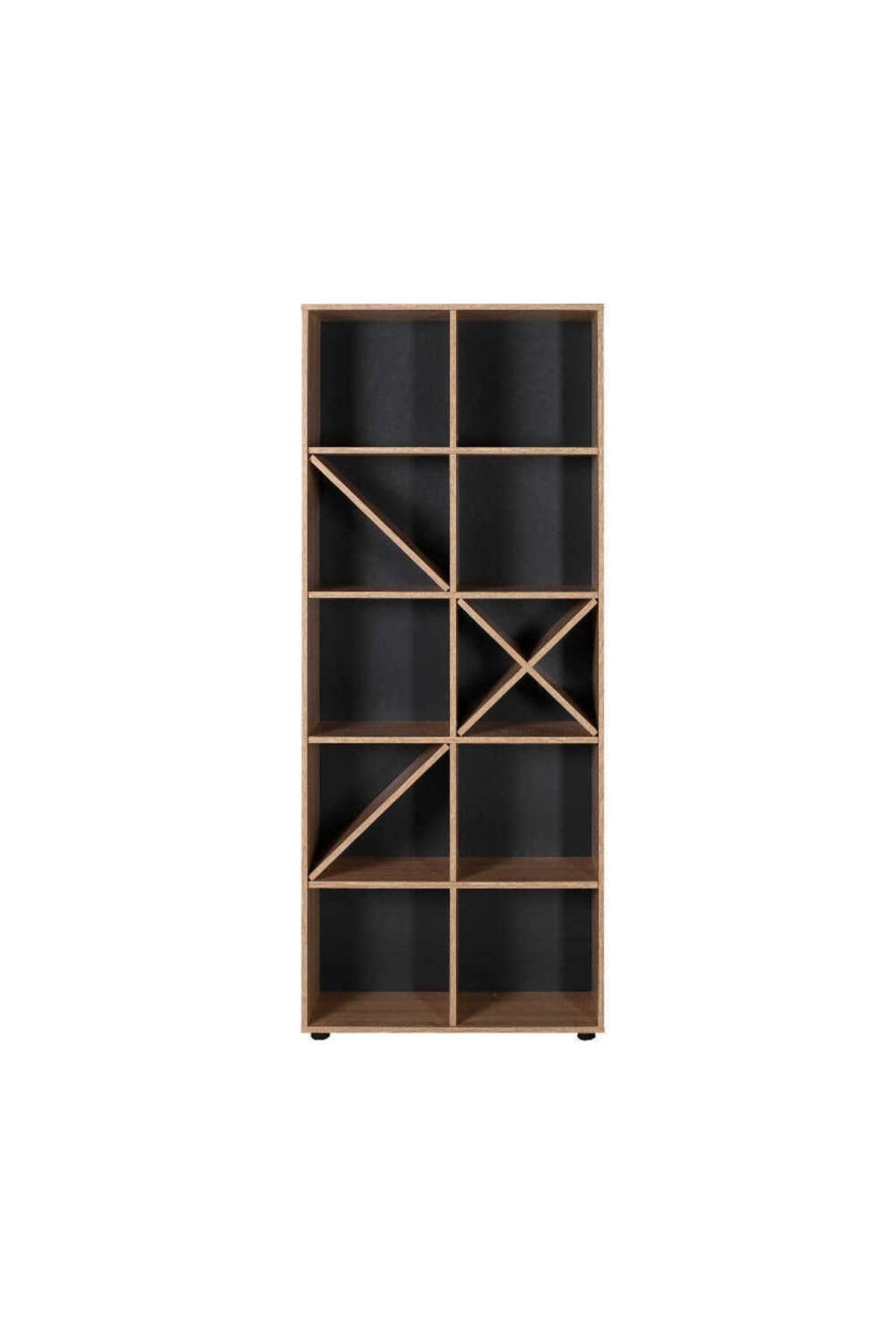 Adore Mobilya Furniture Gaming Interchangeable Decorative Storage Shelving Unit with 10 Shelves, 75 cm Width x 188 cm Height x 30 cm Depth, Sonoma