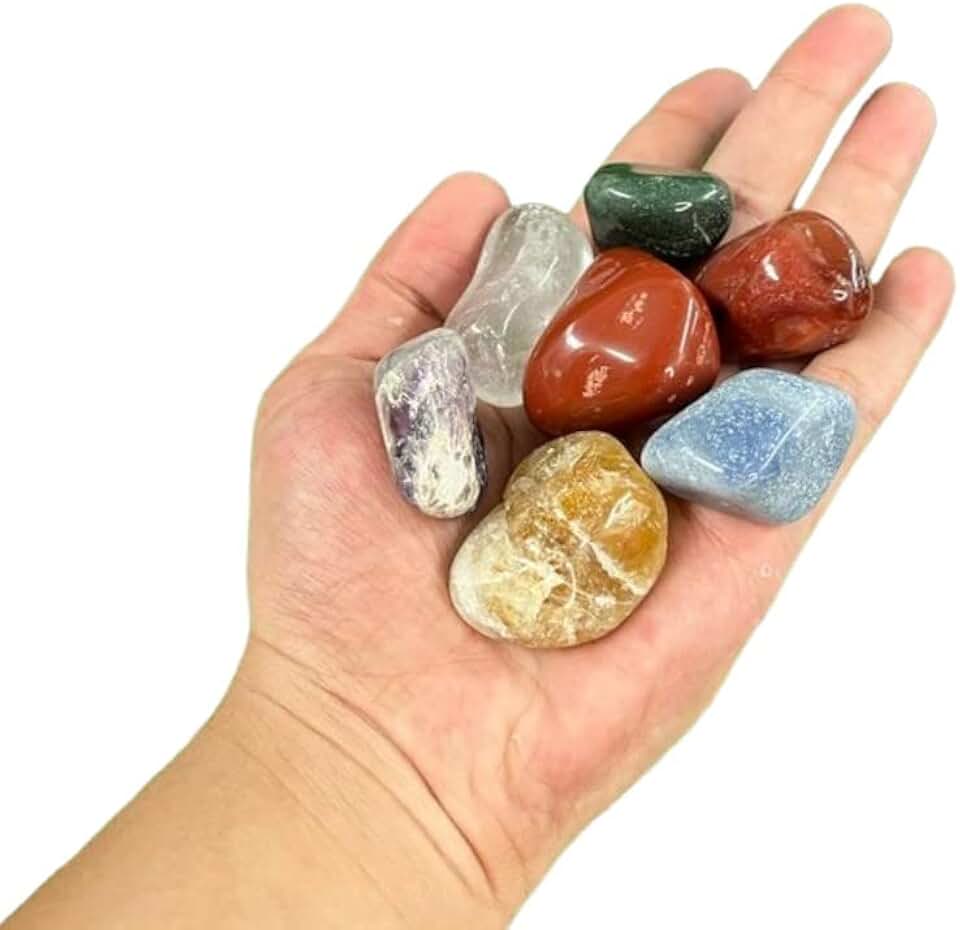Kit Pedras Roladas dos Sete Chakras Media 3 a 4 cm