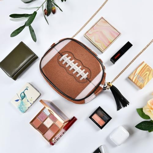 Image of ALAZA Women's American Football Close Up with White Laces PU Leather Crossbody Bag Shoulder Purse with Tassel
