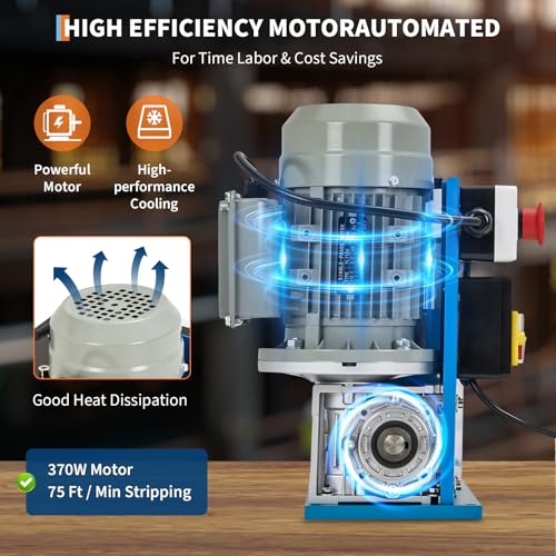 Wire Stripper Machine, 0.06" - 1.5" Automatic Wire Stripper w/98 Feet/Minute,370w 10 Channels 10 Blades with Transparent Panel for Recycling Copper by EliteEdge - Image 7