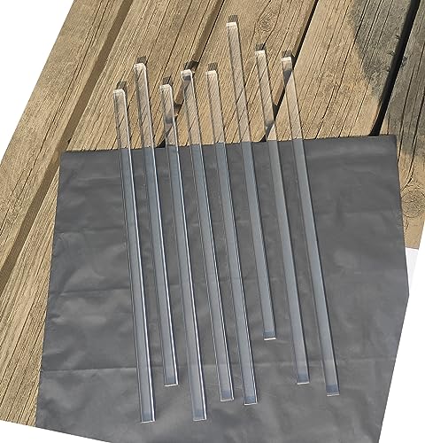 8pcs 25/64" x25/64 x12in 0.4"(10mm) Clear Acrylic Square Rods PLEXIGLASS Lucite Plastic Rod