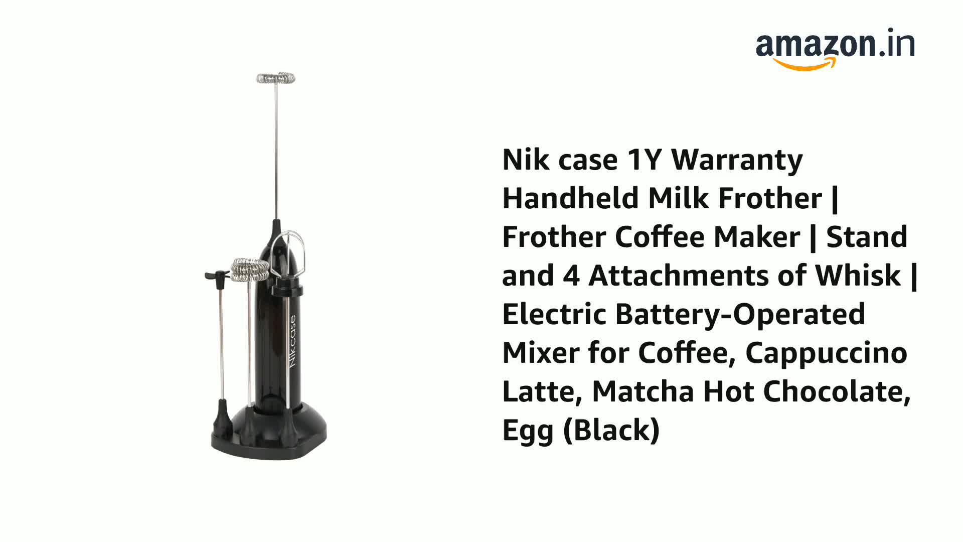 Mélangeur à Boissons Portatif - Avec Lumière UV, 4000 Tr/min, Fonction Moussage, Pour Lait, Café, Shakes, Sans Fil