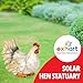 Exhart Solar LED Hen Garden Statue, Hand Painted Durable Resin, Farmhouse Garden Décor, 10