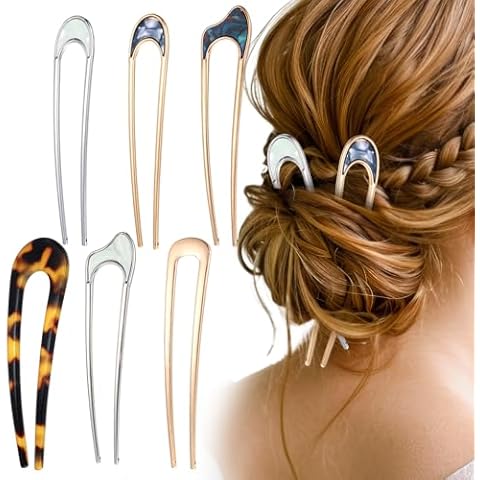 6 Piece Vintage U Shaped Hair Pins Cover