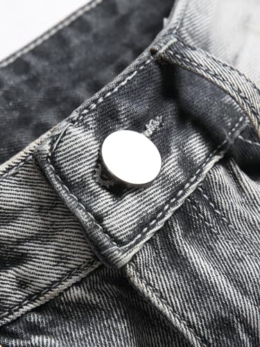 Men's Jeans Slim Fit Ripped Straight Leg Distressed Fashion Denim Pants Gray3