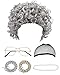 Hestya 6 Pieces Old Lady Grandma Granny Wig Cosplay Accessories for Dress Up