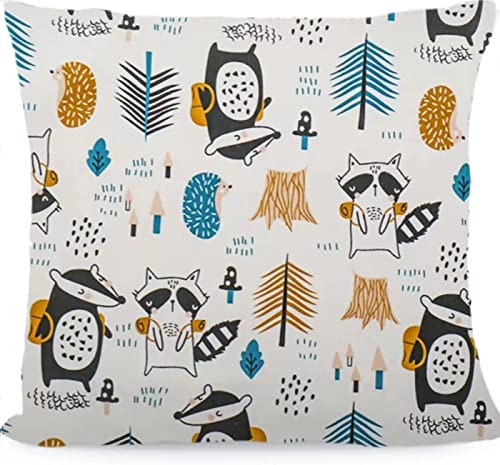Aisawate Kinder Kissenbezug Dekorativ Gemustert 40 x 40 cm, 1 Pack Baby Kleinkind Kissen Kissenbezüge für Kinderwagen, Bio Baumwolle Kopfkissenbezug mit Reißverschluss