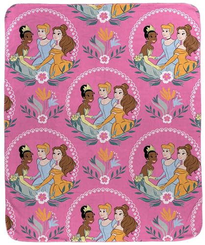 Jay Franco Kids Plush Throw Blanket Soft & Cozy Fleece Throw for Bedroom & Couch Dcor Official Licensed Product Pink - Princess 40x50 - Travel Blanket