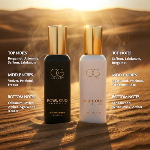 Image of Signature Oud Combo | Royal Oud & White Oud 21% Perfume Oil concentration Extrait De Parfum | Luxury Fragrances | Long lasting, Premium Perfume for Man | For All Occasions | Gift For Men, 40 ml, Pack of 2