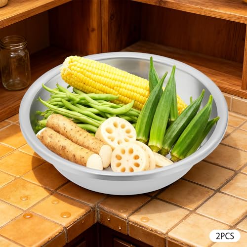 Tazones Mezcladores de Acero Inoxidable 16.9in, Paquete 2 miniatura 6