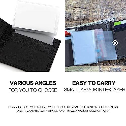 Set of 2 Plastic Wallet Insert for Credit Card Checkbook, Men Wallets Trifold Vinyl Credit Card Sleeves Holder4