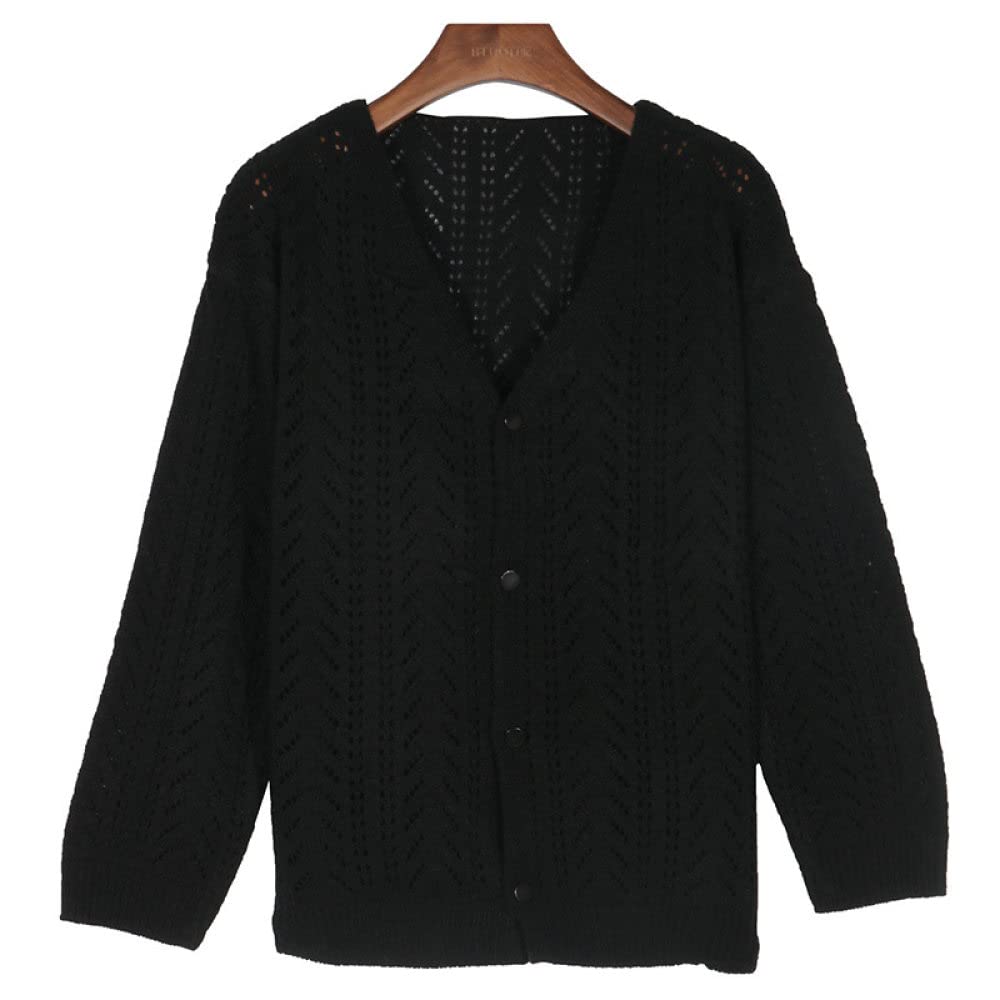 FRER Cardigan Mujer Verano, Cárdigan Elegante con Frente Abierto para Mujer Cárdigan De Punto con Cuello En V Negro Cárdigans De Hombros para Cubrirse En La Playa Cárdigans De Verano Bohemios Blusa D