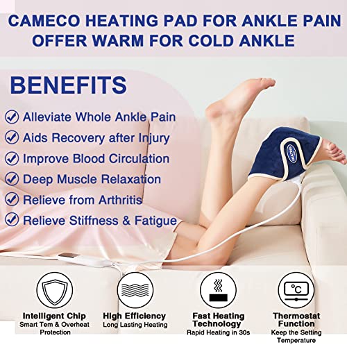 CAMECO Heated Foot Ankle Wraps for Achilles Tendinitis & Plantar