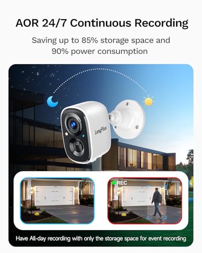 Image of LongPlus 5MP Solar Security Cameras Wireless Outdoor: 3K Home Security Camera System, AI Human Vehicle Detection, Color Night Vision Cameras with Local Storage, No Subscription Required, 4-Cam-Kit