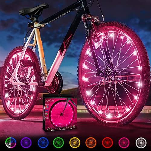 Activ Life Bike Wheel Lights 2 Pack, 2026 Edition Secure Strap & Brighter, Weatherproof LED Bicycle...