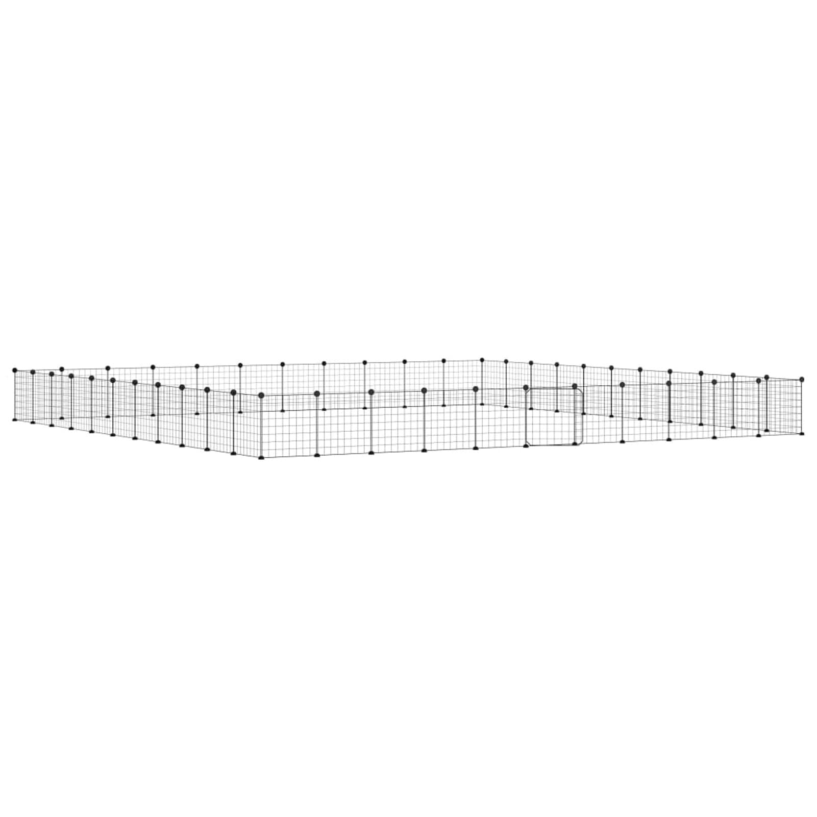 Jaula para Mascotas de 44 Paneles Puerta, ZEYUAN Jaulas para Conejos, Jaula Cobaya, Recinto para Conejos, Valla para Mascotas, Cosas para Conejos, Parque para Conejos, Acero Negro 35x35 cm