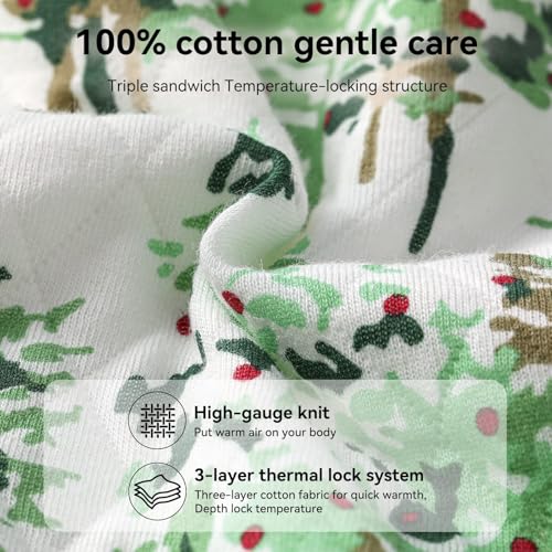 Image of Baby Sleep Sack 6-12 Months 1.5 Tog Baby Wearable Blanket 100% Cotton Fabric Warm Sleeping sack with 2-Way Zipper Quilted for Infant Newborn Tog Green Pine