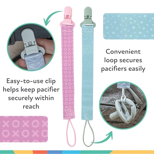 image for Nuby Pacifinder Baby Pacifier Clip - (2-Pack) - Pacifier Holder Clip w