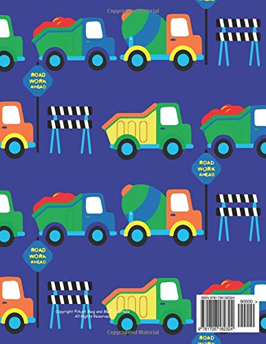 Primary Composition Notebook: Grades K-2: Draw and Write Journal: Lined Paper with Dashed Midline + Half Page Drawing Space | Kindergarten - Early ... Inches) 110 Pages, Construction Trucks