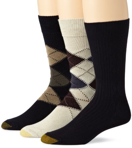 Gold Toe Men's Argyle 3 Pack Casual Sock