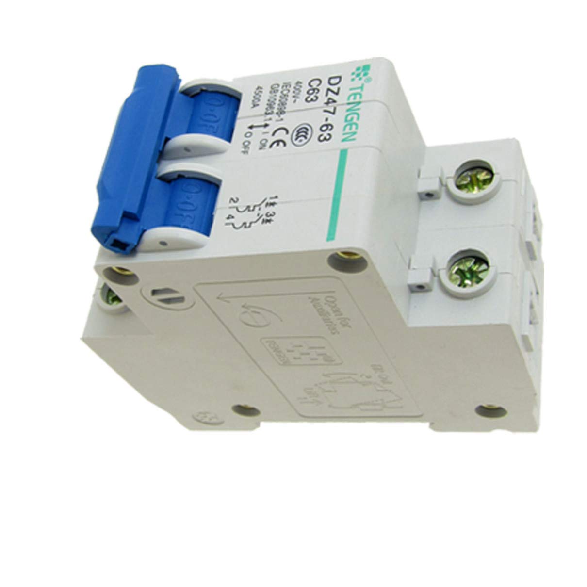 Aexit AC 400V Circuit Breakers 63A 2 Pole 2P Overload Protection