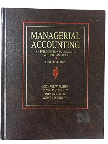 Managerial Accounting: An Introduction to Conce... 0155547682 Book Cover