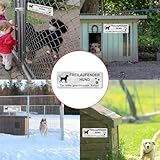 Vorsicht Freilaufender Hund - Achtung Hund Schild, Warnung Aluminium 25x9cm, Selbstklebend Mit Vorgebohrten Löchern, Innen/Außen