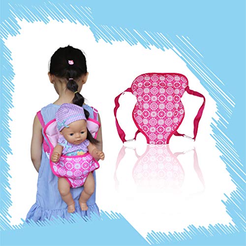 DC-BEAUTIFUL 2 Pack Baby Doll Carrier Storage Bag Backpack Portable Bag Doll Accessories Front/Back Carrier with Straps for 14 to 18 inch Dolls