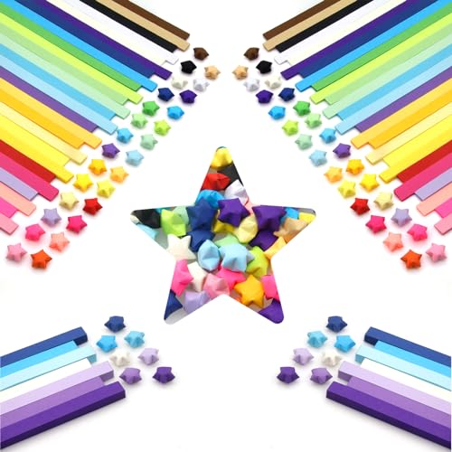 2160 Sheets Glitter Origami Star Paper Strips, Lucky Star DIY Hand Crafts
