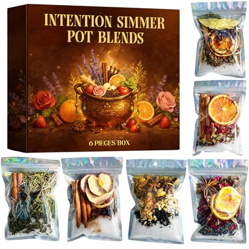 Simmer Pot Potpourri Simmer Pot Mix Intention Simmer Pot Blends Stovetop Simmering Potpourri with Natural Ingredients for Hostess Gifts Meditation & Ritual Spaces (6 pcs)