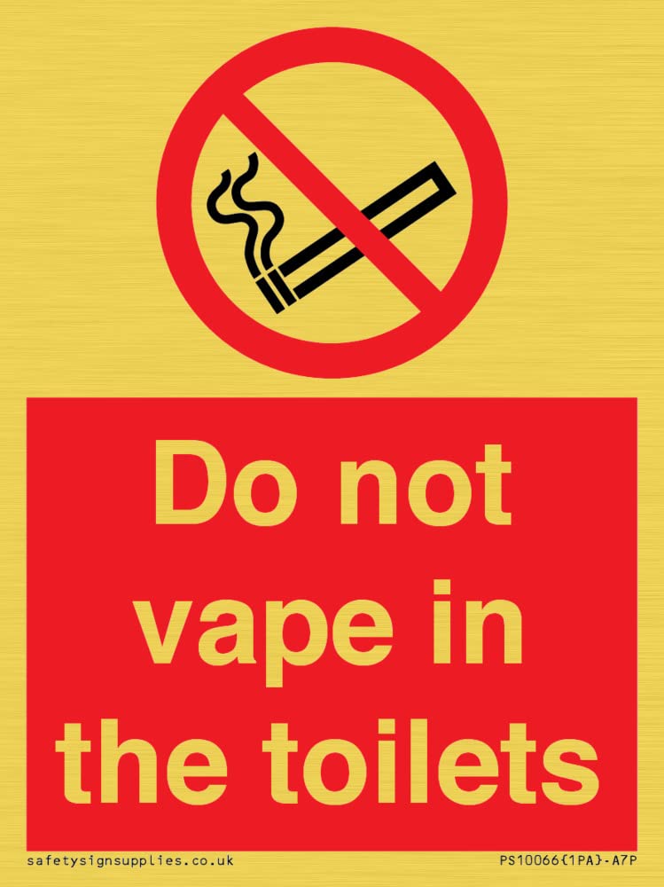 Do not vape in the toilets Sign - 75x100mm - A7P