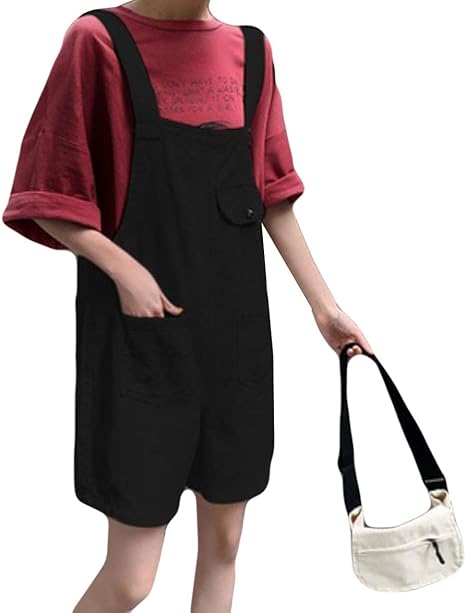 Amazon Co Jp Ellteサロペットパンツ レディース 韓国風 夏 サロペットパンツ オールインワン ショートパンツ 女性 ハイウエスト 美脚 ジーンズ ジーパン サスペンダー付き おしゃれ ファッション