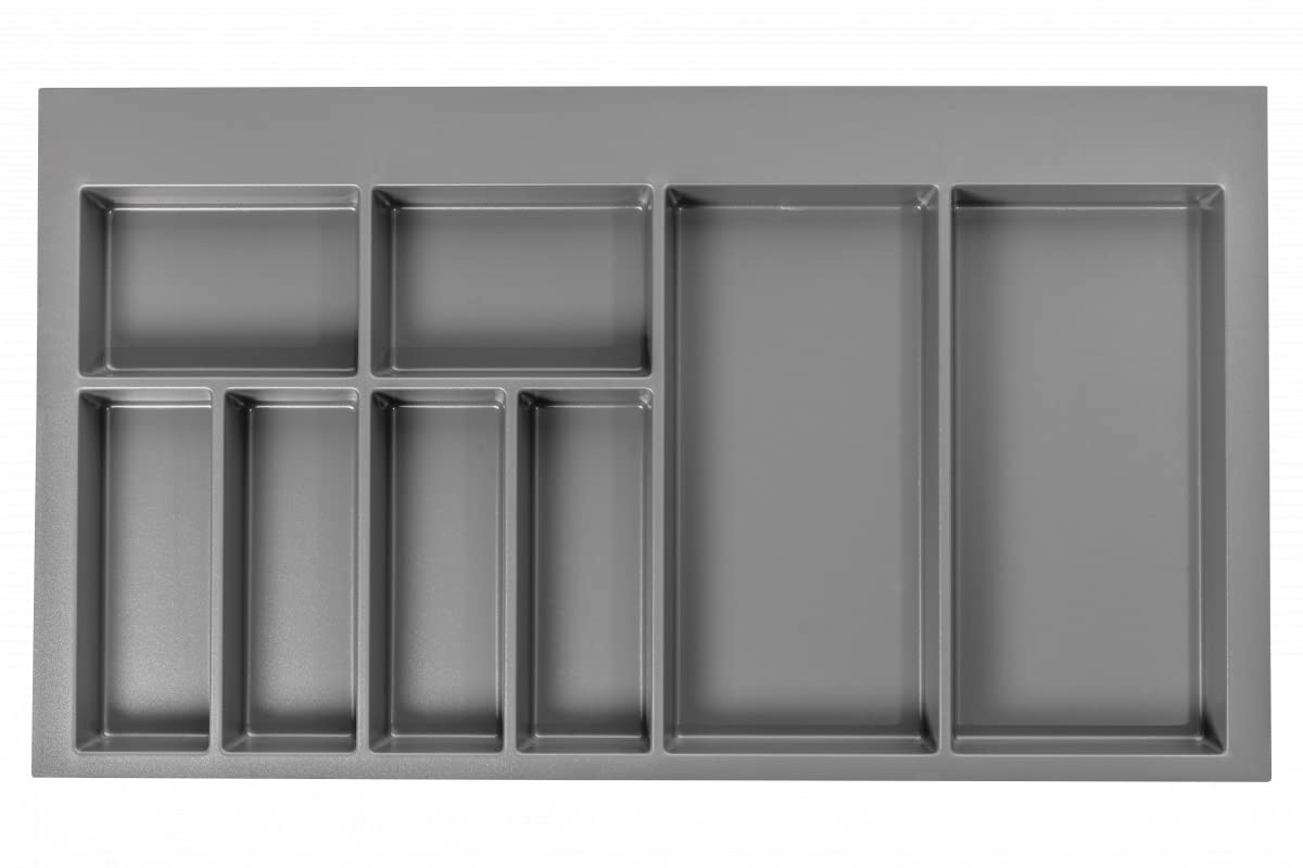 GTV - Organizador de cubiertos para cajones de cocina (840 x 472 mm), color gris