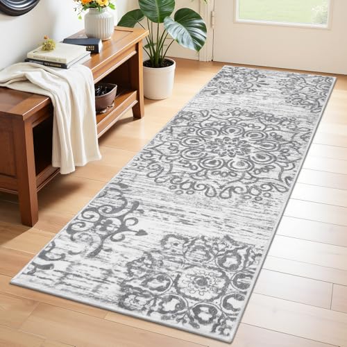 HEBE RUGS - HEBE Hallway Runner Rug 2'x6' Washable Vintage Distressed Area Rugs Non Slip Laundry Rug Runner Boho Floor Carpet Runners for Hallways Entryway Laundry Room Kitchen Bathroom - -26%