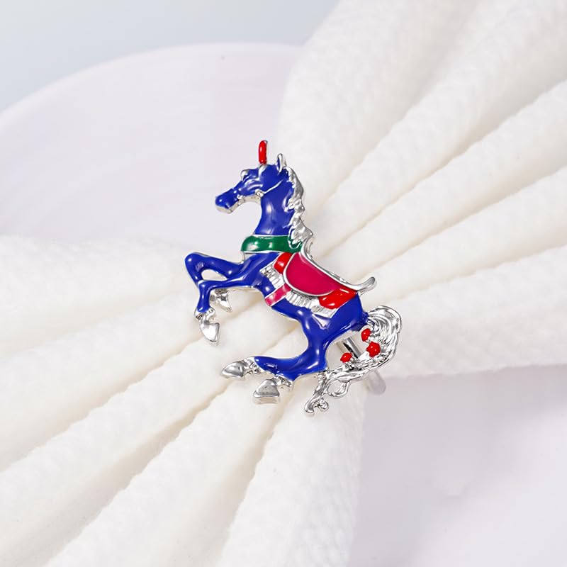 Lot de 12 Ronds de Serviette en métal plaqué Or pour Table à Manger, fête de Noël, Porte-Bonheur Junma.