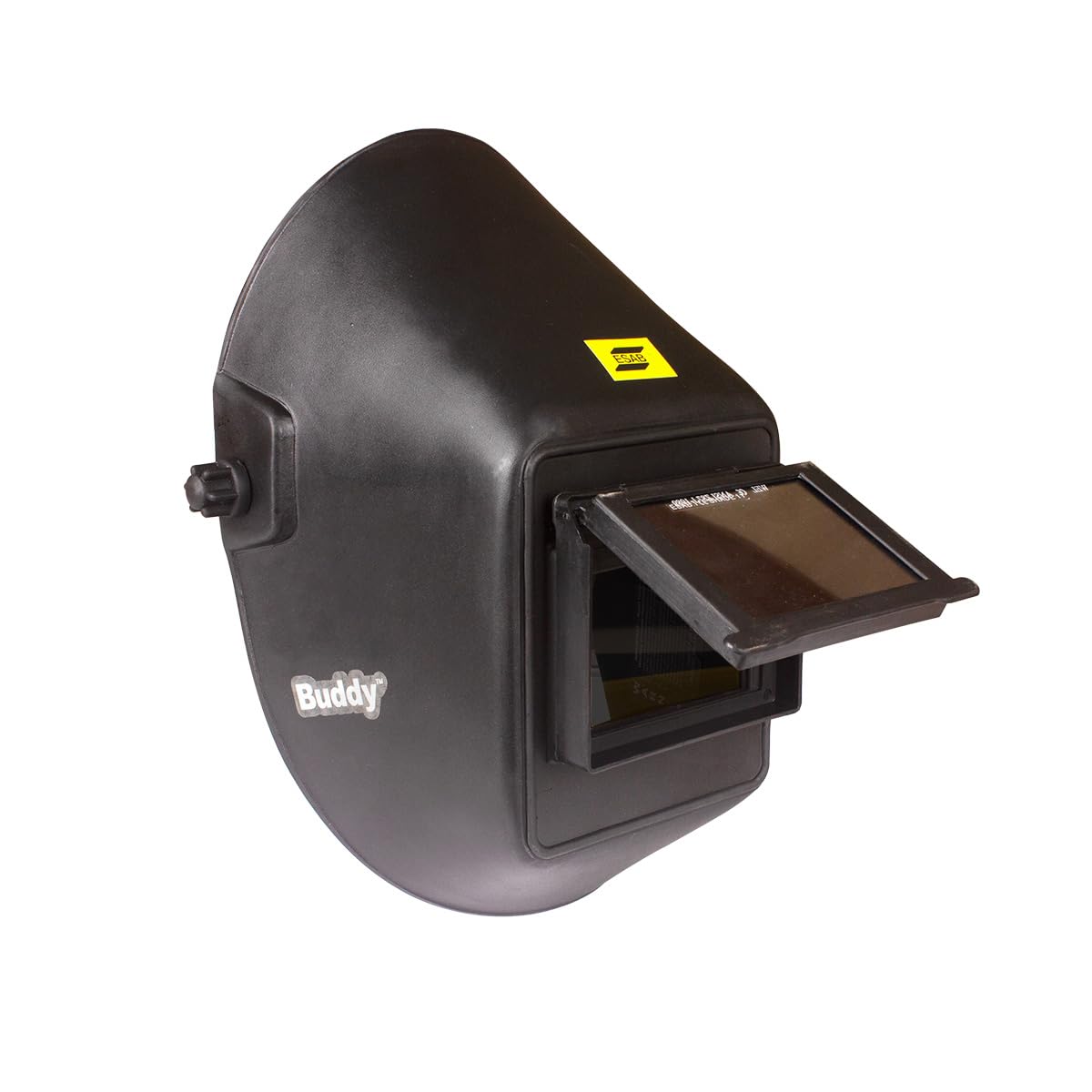 ESAB Buddy Passive Welding Helmet for MMA, MIG, TIG Welding. Thermoplastic Shell with Durable Head Gear with Adjustment, Viewing Area 83mmx108mm. Colour- Black-image-2