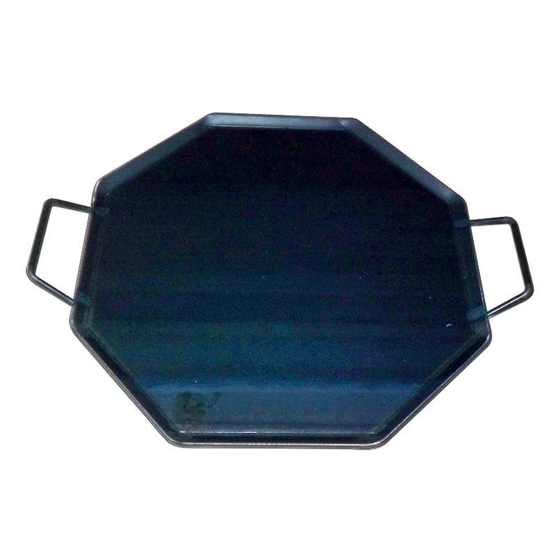 Plancha asar acero 4 mm con 2 asas de metal octogonal 50 x 50