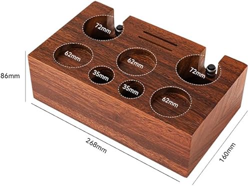 Miniatura 2 de Soporte para manipulación de espresso, estación de madera para expreso, color nogal natural, soporte para tapete de tamp (para portafiltros de 2.008